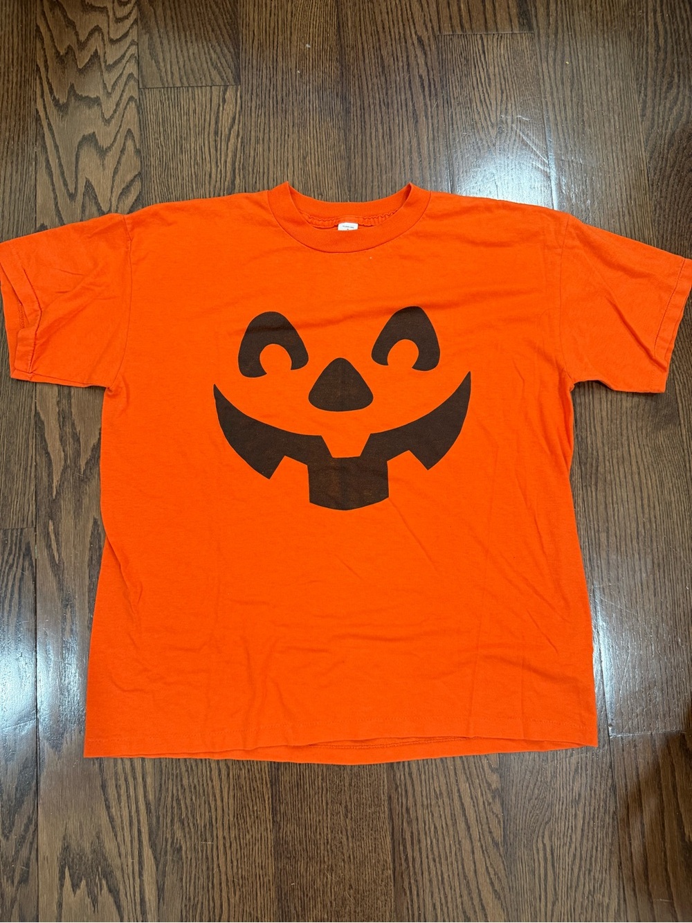 Vintage Hallmark Cards Orange Pumpkin Face Costume Shirt